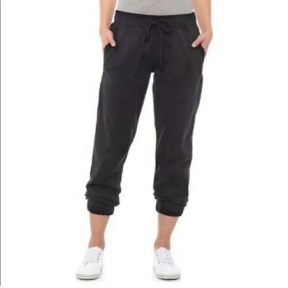 Cloth & Stone Tencel Mid Rise Drawstring Closure Casual Joggers In Black Size XS